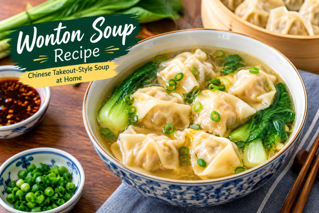 Wonton Soup Recipe – Chinese takeout-style soup with homemade wontons