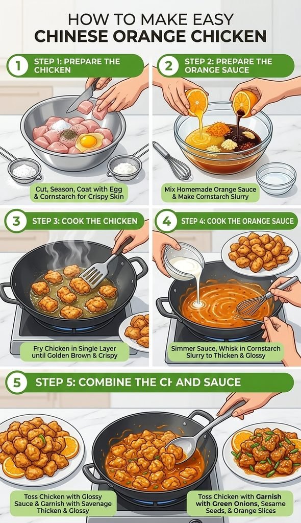 Ingredients for Chinese orange chicken coating using chicken breast or thighs Chinese Orange Chicken Recipe
