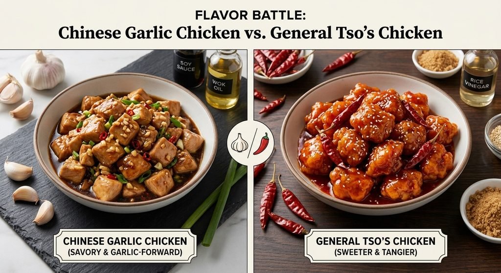 Sweet and Chinese Garlic Chicken Recipe ingredients and step-by-step cooking process