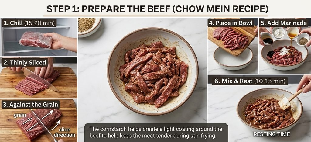 Authentic Chinese Beef Chow Mein Recipe: Steps from Wok Stir-Fry to Plate Presentation