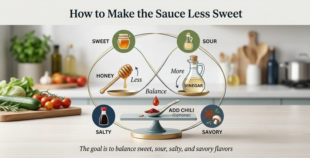 "Professional culinary guide infographic illustrating the step-by-step 'Sweet and Sour Chicken Recipe'. The image clearly shows the entire process from start to finish, including the mise en place of ingredients like chicken, bell peppers, pineapple, and homemade sauce; the dynamic action of stir-frying and mixing; the key thickening and simmering stages; and the final, appealing, glossy finished dish. The visual breakdown uses icons, sequential panels, and a polished presentation to demonstrate the ease and control over flavor provided by the recipe. This comprehensive visual guide provides a clear understanding of the 'Sweet and Sour Chicken Recipe' without needing to see each individual step."