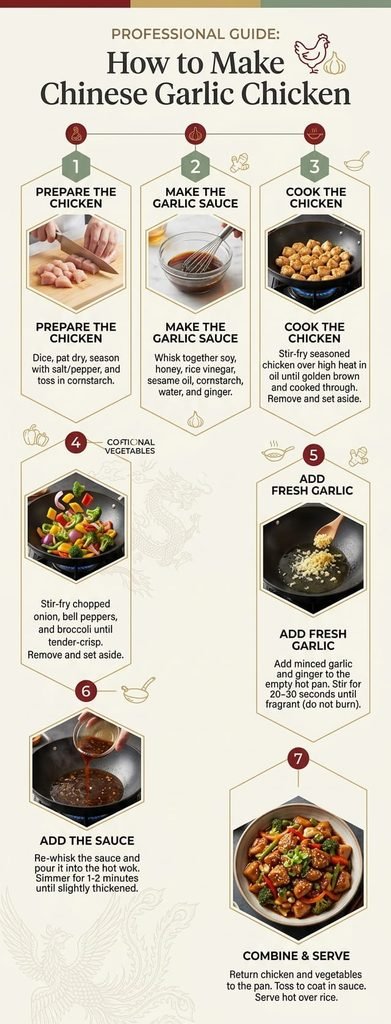 Sweet and Chinese Garlic Chicken Recipe ingredients and step-by-step cooking process
