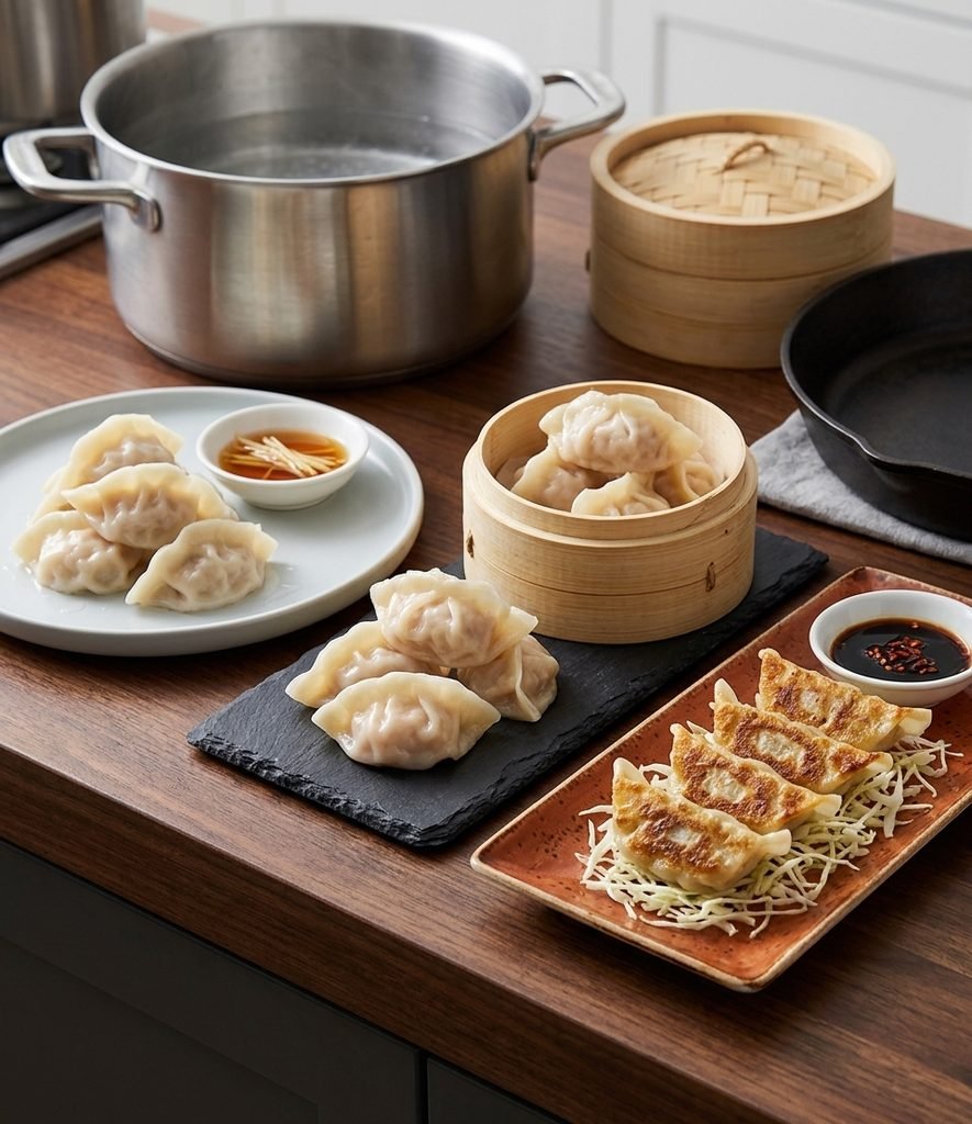  Boiled, steamed, and pan-fried cooking methods for Chinese Dumpling Recipe   
