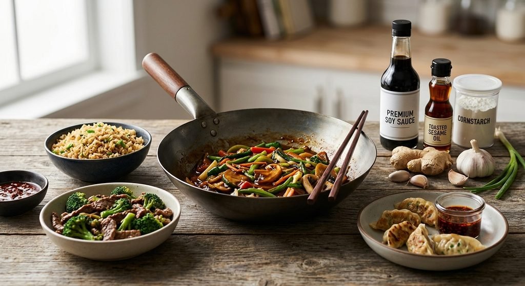 Chinese Food Recipes with colorful stir-fried vegetables
