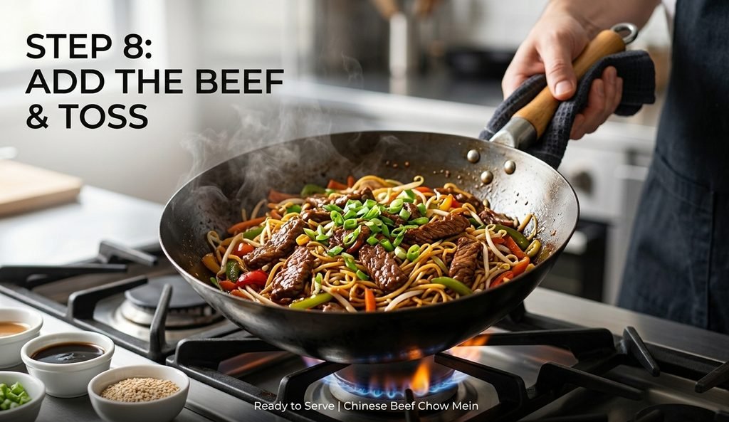Authentic Chinese Beef Chow Mein Recipe: Steps from Wok Stir-Fry to Plate Presentation