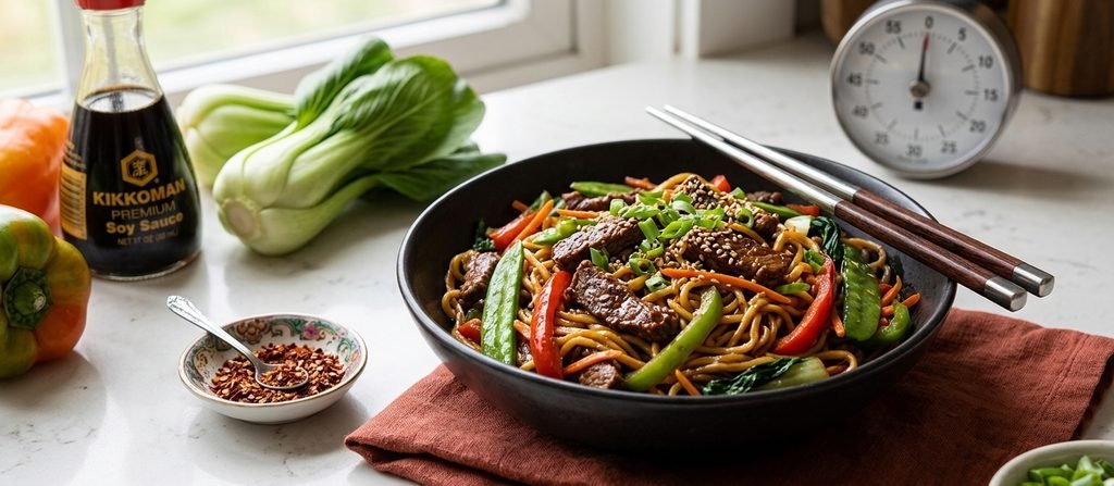 Authentic Chinese Beef Chow Mein Recipe: Steps from Wok Stir-Fry to Plate Presentation