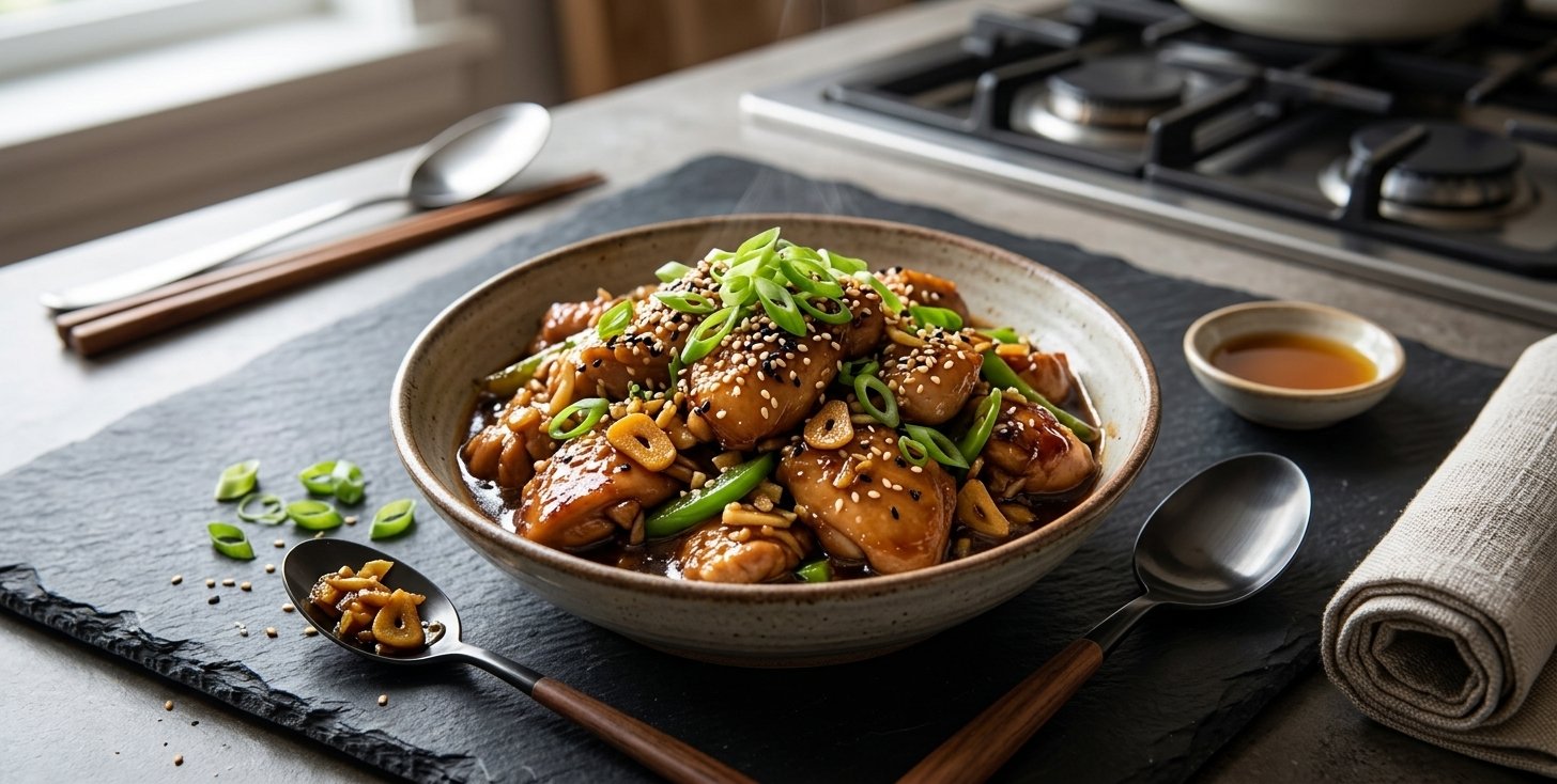 Sweet and Chinese Garlic Chicken Recipe ingredients and step-by-step cooking process