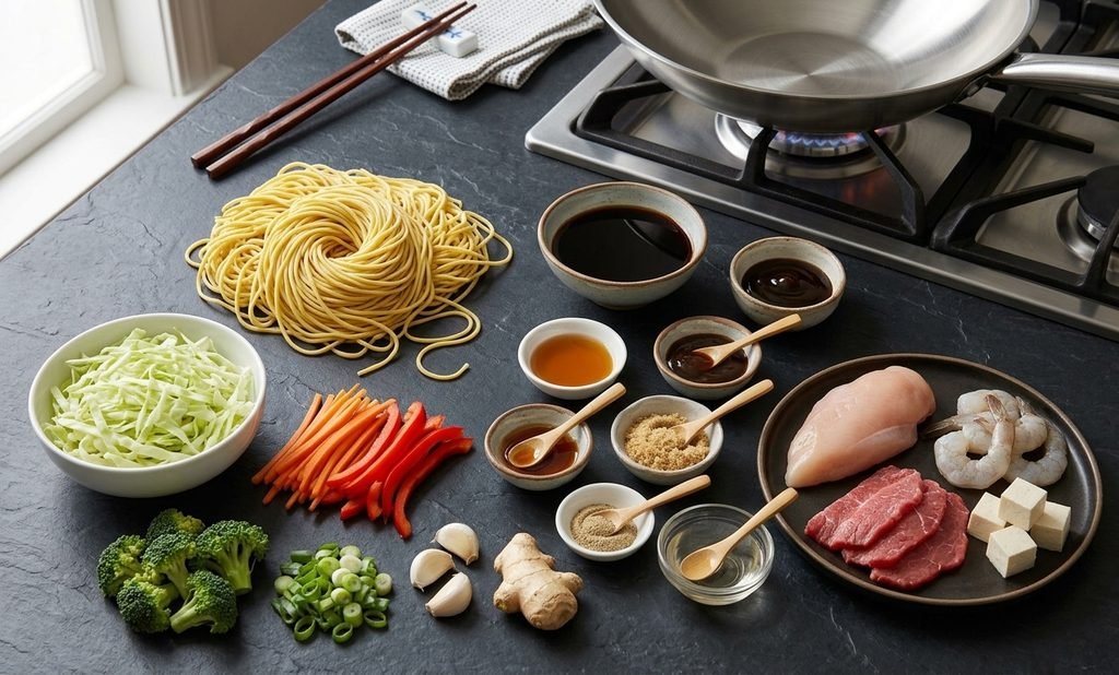 how to make lo mein with vegetables and noodles