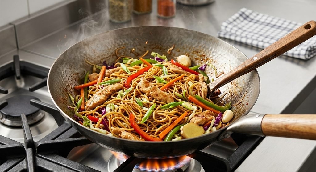 Delicious homemade Chinese meals including stir-fries, fried rice, noodles, and dumplings, representing easy chinese dishes recipes
